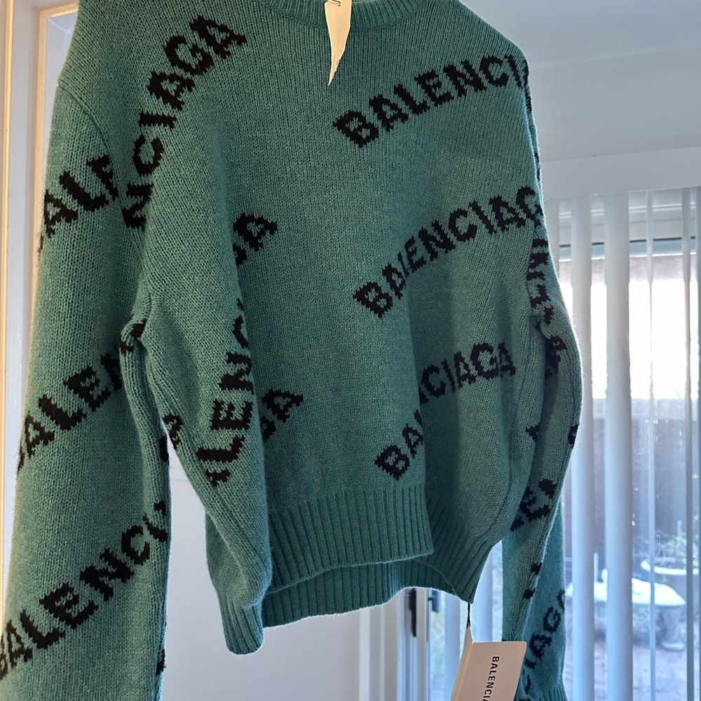 Balenciaga Turquoise Knit Sweater